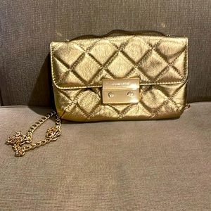 Michael Kors gold crossbody purse